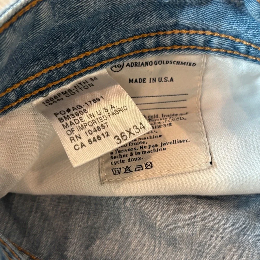 AG Adriano Goldschmied The Hero Jeans Mens 36 Light Wash Relaxed Fit Denim